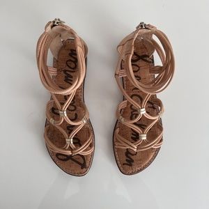 Sam Edelman Nude Leather Gladiator Sandal